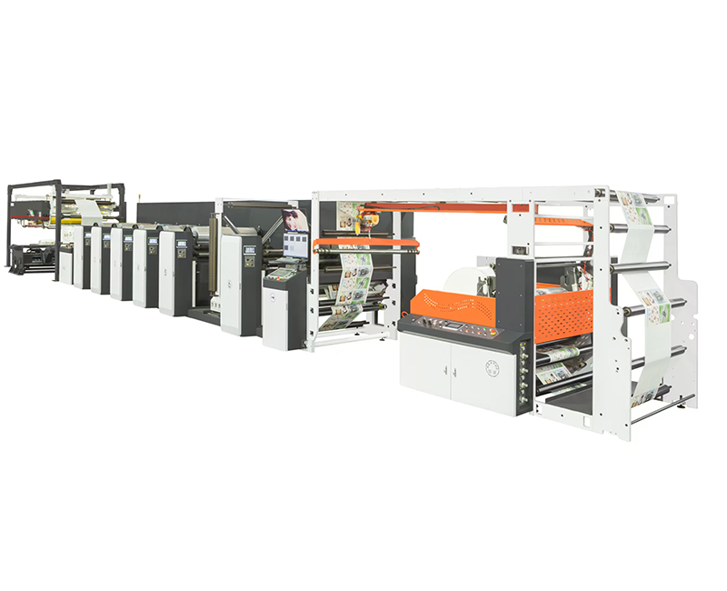 4 farger non-stop servodrevet horisontal flexo utskriftsmaskin