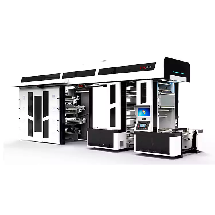 8 farger flexografisk trykkpresser tilpasset for utskrift av handleposer