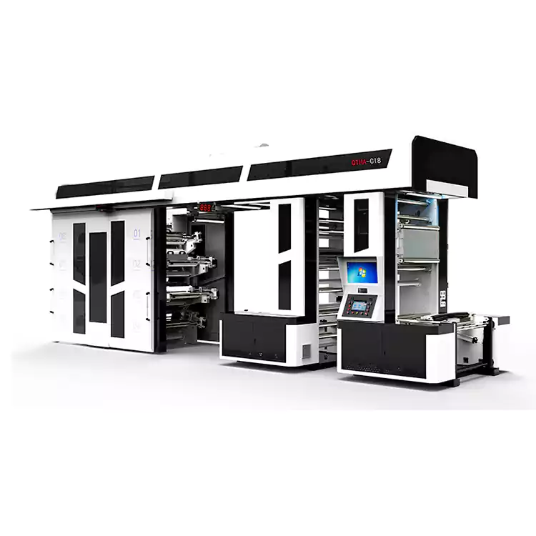 8 farger Høyhastighets Semi-servo Drive Central Impression Flexographic Printing Machine